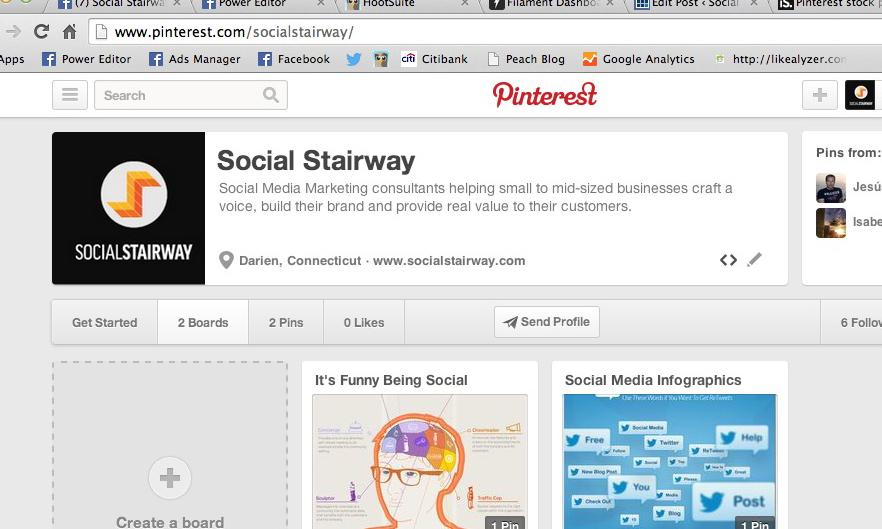 Social Stairway Pinterest Page