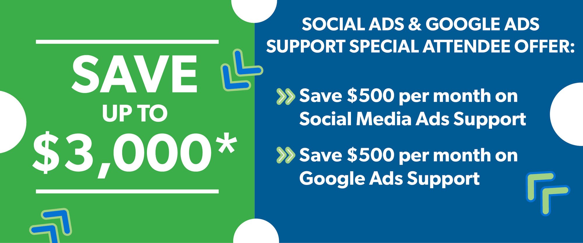 Social Ads and Google Ads Special Offer Coupon Asterisk