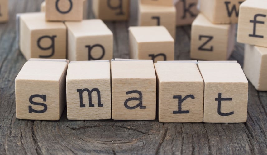 SMART spelled out using wood blocks.