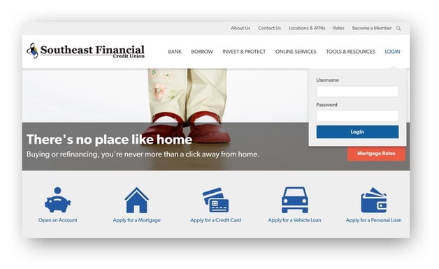 Southeast Financial Credit Union home page image