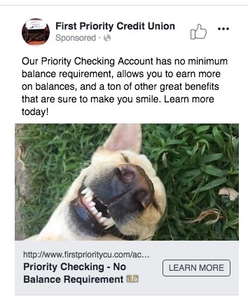 First Priority Credit Union Sample Facebook Post