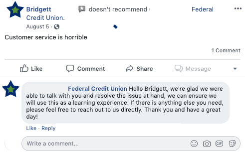 Social Media Sample Response Post