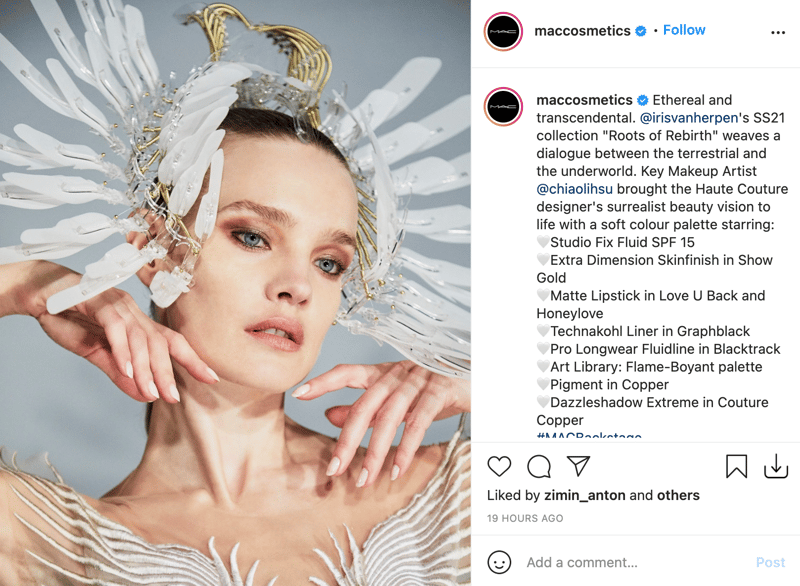 MAC Cosmetics Instagram Account