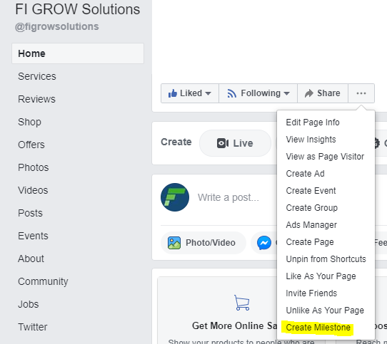 add milestone on FB