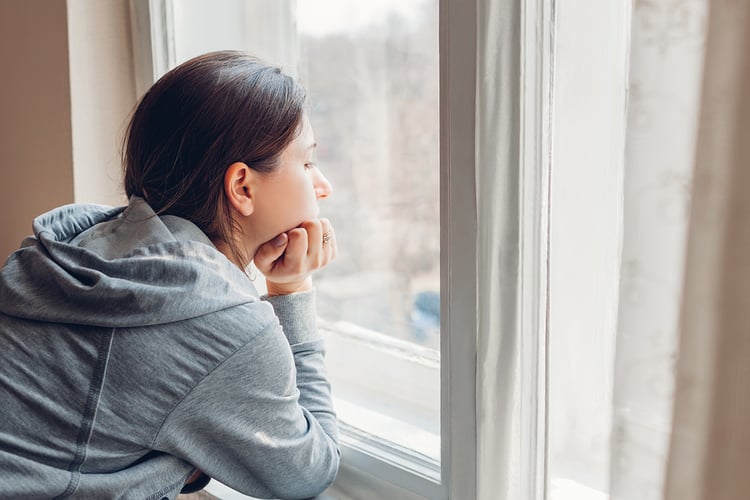 looking out a window during covid 19